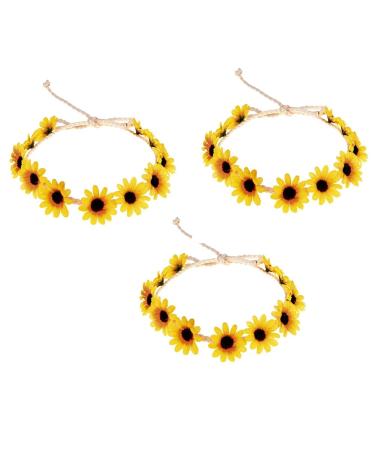 Ohewiiuk 3X Floral Fall Sunflower Crown Holiday Wedding Hair Accessories Hair