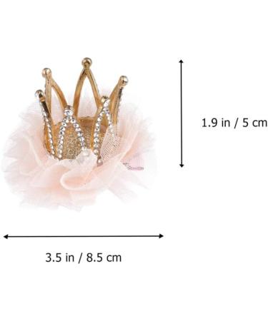 Minkissy Crown Hair Pin Rhinestone Crown Hair Clip with Flower Princess Glitter Hair Barrette Party Favor Hair Accessories for Girls(Flesh Pink) - Buy Online on GoSupps.com