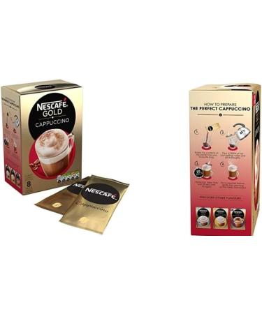 Nescafe Cappuccino Sachets Instant Coffee Bundle Contains 48 x Nescafe Gold Cappuccino With Reusable Coffee Cup & 48 x Temas Store Coffee Stirrers |Coffee Sachets Individually Wrapped | Instant Coffee - Buy Online on GoSupps.com