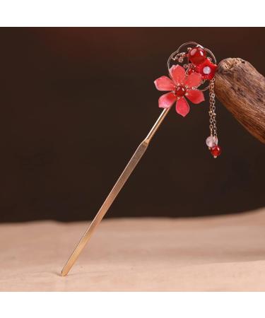 Hanfu Hairpin Hair Barrettes for Women Vintage Hair Stick Wedding Hair Barrettes Chinese Hairpin Pearl Trim Metal Trim Chinese Hair Stick Bride Acetic Acid Classical Flower Hairpin - Buy Online on GoSupps.com