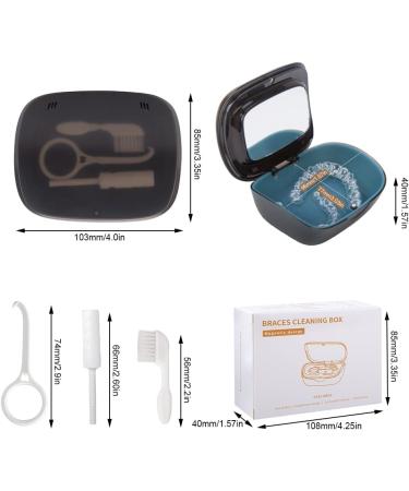 LdawyDE Denture Box Retainer Case Set - Denture Brush Chewies and Removal Tool Included - Mirror Attached for Convenience Black - Buy Online on GoSupps.com