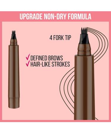 Buy New Magic Eyebrow Pencil - 3D Waterproof Microblading Contouring Pen 4 Tipped Precise Brow Pencil for Natural Makeup - Dark Brown - International Shipping Available - Buy Online on GoSupps.com