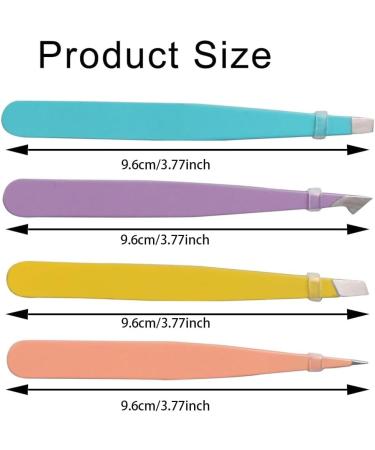 4Pcs Tweezers Eyebrow Professional Stainless Steel Tweezers Set with Angled Tweezers Pointed Tweezers and Leather Case Precision Tweezers for Ingrown Hair Facial Hair Blackhead Remover - Buy Online on GoSupps.com