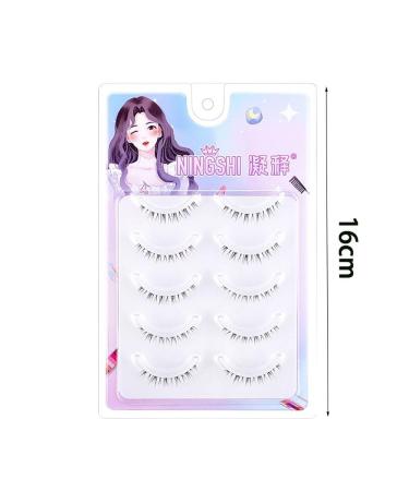 Okdeals 5 Pairs Thai Style 3D Lower Lashes - Natural Look Manga & Anime Lashes with Soft Clear Band for Cosplay & Beauty - Eyelash Extension Tools - Buy Online on GoSupps.com