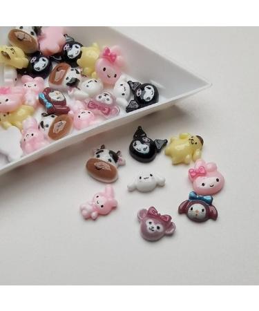 30Pcs/Lot Kawaii Resin Nail Art Charms Animals Jelly Gummy Sweet Candy 3D Nail Decoration DIY Nail Accessories (Mix shape)