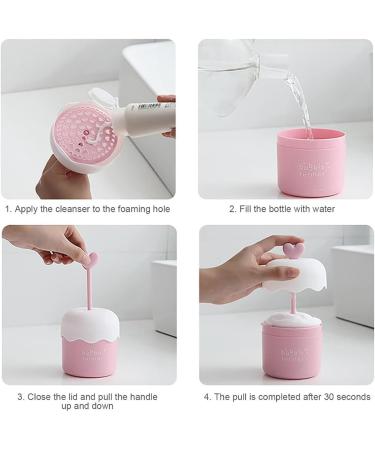 Roysmart Facial Cleanser Foamer Cup Cute Face Cleanser Bubbler Travel Skin Care Foam Foamer Cup Facial Cleanser for Girls Face Wash Shower Tools - Pink - Buy Online on GoSupps.com