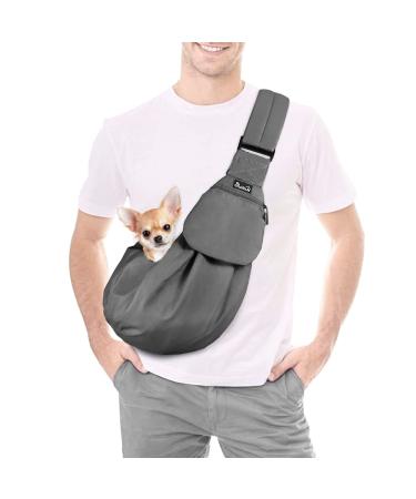 Slowton dog carrier bag pet dog bag with adjustable padded shoulder strap and front bag carrying bag dog for walking outdoors and excursions (gray) gray s (for pets 1.3-3.6kg) - Buy Online on GoSupps.com
