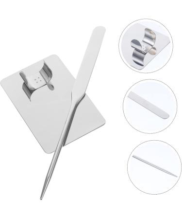 Shop LALAFINA 2 Sets Palette Stick Scraper & Makeup Mixing Tray - Stainless Spatula Tools for Foundation Nail & Concealer Blending - Ideal for Makeup Artists - Buy Online on GoSupps.com