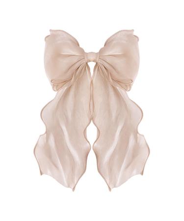 Limtula Bows Barrettes Big Bows Hair Clip Bows hairpin Ribbon Hair Clip Bowknot Hair Clip Ponytail Clip Bows Hair Accessories Champagne