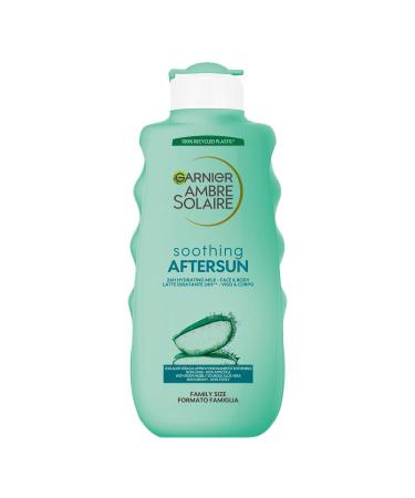 Garnier ambre solaire after sun milk for face and body refreshing effect and nourishing skin ideal for all skin types enriched with aloe vera maxi format 400 ml