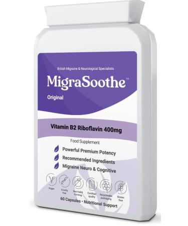 Bespoke Biotics Premium Vitamin B2 Riboflavin 400 mg per Capsule - Migrasoothe-B Migraine Tablets UK Made Migraine Relief Stress Tremors & Energy Vegan. Nice UK Gov Recommended Vitamin B2 400 (60) - Buy Online on GoSupps.com