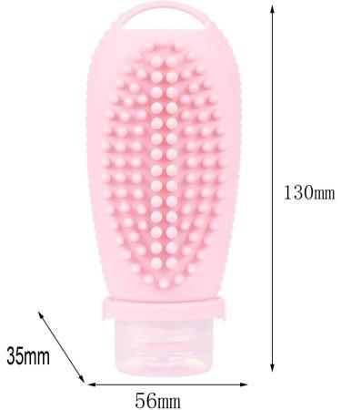 Amagogo Portable Hair Shampoo Brush & Travel Bottle - Compact 100ml for Hair & Scalp Massage - Creative Gift for Men & Women - Pink - Buy Online on GoSupps.com
