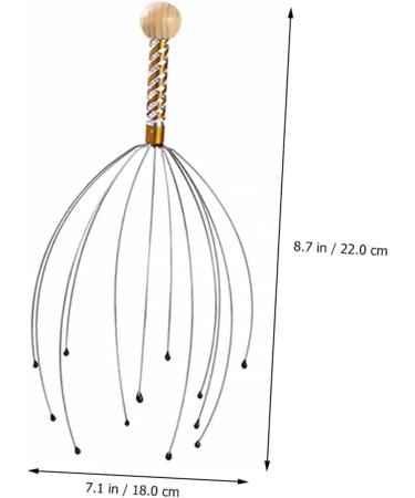 Beaupretty 6-Piece Massager Hand Scrubber & Scalp Massage Brush | Multifunctional Hair Washer Tool & Shampoo Scrubber - Steel & Wood | International Shipping - Buy Online on GoSupps.com