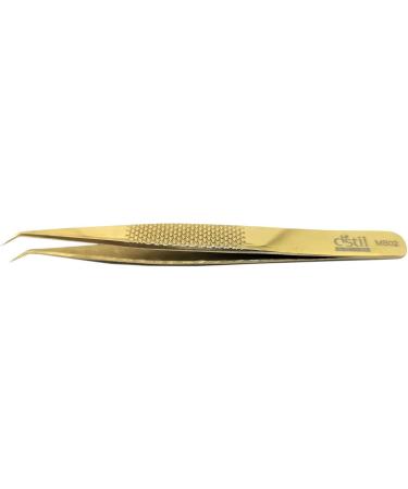 Dstil Gold Precision Tweezers for Eyelash Extensions - Handmade MB Series (MB02) | International Shipping Available - Buy Online on GoSupps.com