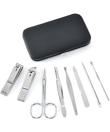 Nail Clippers Set Manicure Pedicure Built-in Nail File Home Travel Suitable for Gifts Mini 8-Piece Set Black - Buy Online on GoSupps.com