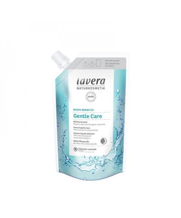 lavera Basis Sensitiv Gentle Care Hand wash Refill Pouch - Liquid soap with Organic Aloe Vera & Organic Chamomile - mild Cleansing-Suitable for Sensitive & Dry Skin - pH Neutral - Vegan-Organic 500ml