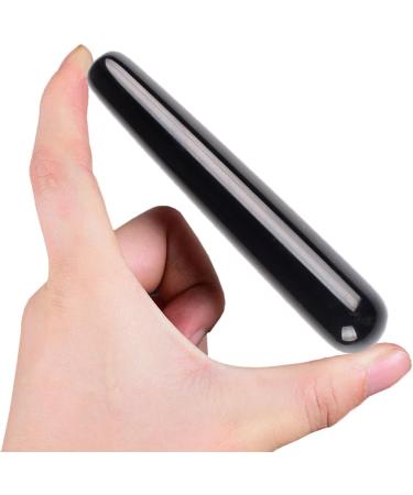 Natural Black Obsidian Massage Stick - 4.3 Handmade Gua Sha & Acupuncture Therapy Tool for Women - Crystall Massage Device - Buy Online on GoSupps.com