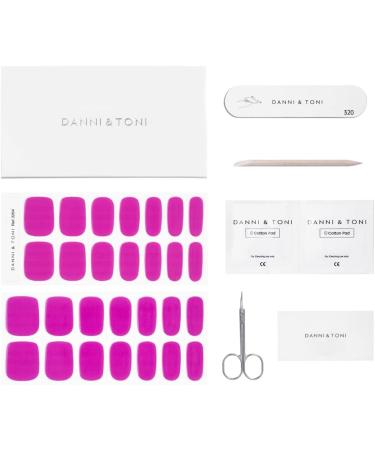 DANNI & TONI Gel Nail Wraps Set - Pop of Purple Salon-Quality Stickers | Soft Semi-Cured Self-Adhesive Strips for Manicure - Buy Online on GoSupps.com