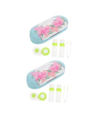 Healvian 2 sentences Double -lodged glasses case for objective sunglasses case actually family contact lens solution travel accessories contact lens container holder of household contacts