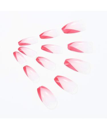 Brishow French Coffin Artificial Nails - Shiny Ballerina Acrylic Press-On Full Cover Nails (24 Pieces) for Women & Girls - International Shipping Available - Buy Online on GoSupps.com
