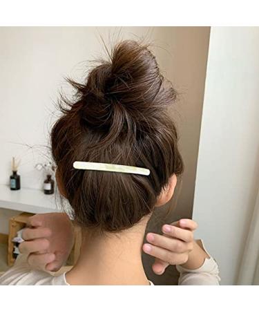 4 Pack Skinny French Hair Clips - Tortoise Shell Styles for Thin & Thick Hair - Girls Hair Accessories in Purple Coffee Milk Brown-Green & Classic Black Marble - Buy Online on GoSupps.com
