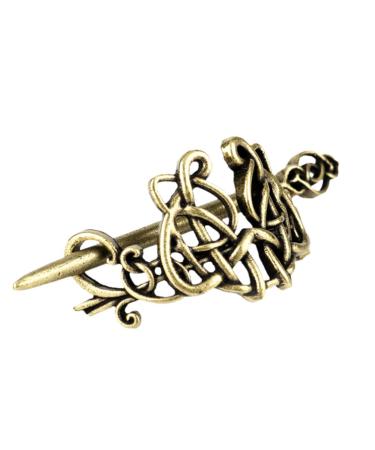 Lurrose Knot Hair Pins Vintage Irish Hair Slide Pin Hairpins Viking Hair Accessory with Stick for Girls Woman (Bronze)