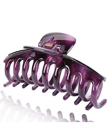 Liasun 4.3 Jelly Color Hair Claw Clip-Acrylic Strong Holding Power Hair Clips Hairgrip for Women and Girls Hair Barrettes for Medium or Long Hair (B-Purple)