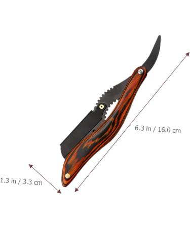 Minkissy Manual Razor - Professional Wood Handled Bart Razor for Men | Stainless Steel Cutting Tool | 16x3.3x1.2cm - Buy Online on GoSupps.com
