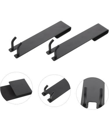 Hoement 2pcs No Punching Hook Shower Towel Hooks Over Door Hooks for Bathroom Storage Hooks Stainless Steel 18X4.2CM Black2 - Buy Online on GoSupps.com