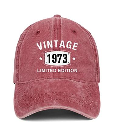 50th Birthday Gifts for Men Women 1973 Hats Vintage 50 Year Old Embroidered Baseball Cap One Size Vintage Limited
