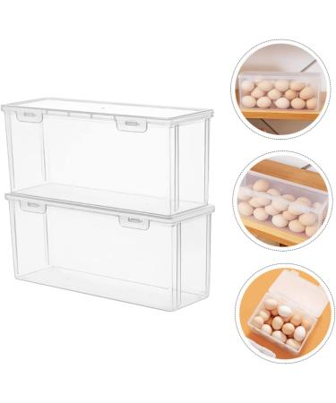 Mikinona 2pcs Box Egg Storage Box Plastic Trays for Food Refrigerator Egg Holder Fruit Vegetable re-usable - Buy Online on GoSupps.com