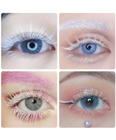 White Halloween False Eyelashes - Anime Cosplay Makeup - Masquerade Party Lashes - 2 Pairs (Upper & Bottom) - Buy Online on GoSupps.com