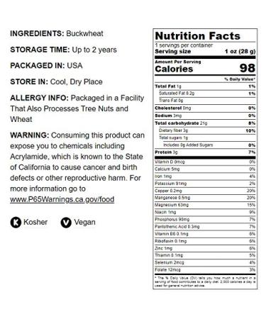 Buckwheat Kasha 1lb | Non-GMO Verified Grechka Whole Groats | Kosher & Bulk | Rich in Fiber, Copper, Manganese, Magnesium | Sirtfood - 1lb Pack - Buy Online on GoSupps.com
