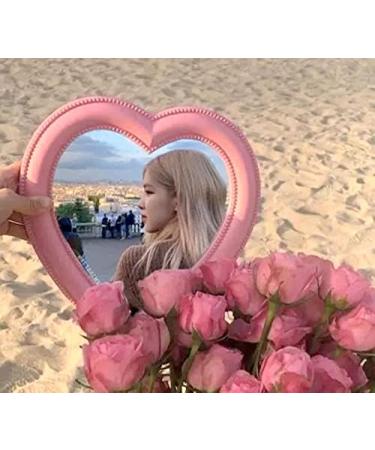 BinaryABC Heart Makeup Mirror - Wall/Desktop Cosmetic Mirror for Bedroom - Valentines Day Gift (Pink) - Buy Online on GoSupps.com