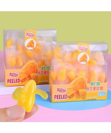 Mango fruit juice gummies Peelable passion grape gummy candy Fruit soft candy chewing candy Assorted sweets Sour and sweet fruit fudge Dessert Children's snacks (Mango 1 box) Mango 1 box