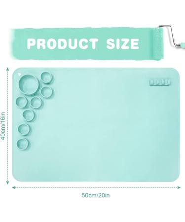 OSDUE 24x16 Non-Stick Silicone Craft Mat with Paint Cups - Blue Perfect for Kids Painting, Clay, DIY Creations - Buy Online on GoSupps.com