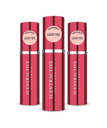 CA Perfume Impression of Emra Lucky You For Women Fragrance Concentrated Long Lasting Eau de Parfum Spray Refillable Glass Atomizer Bottle 0.17 Fl Oz/5ml-X3 EMRA LUCKY YOU 0.51 Fl Oz (Pack of 1)