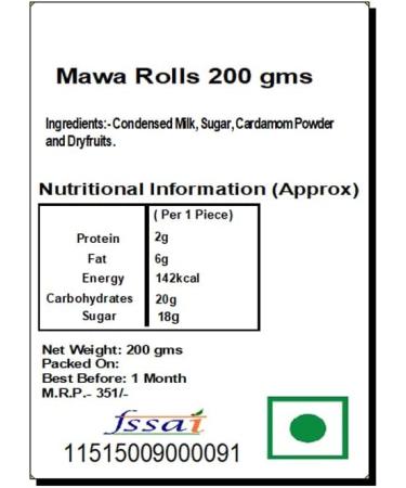 Ghasitaram Gifts Valentine Gifts - mawa Sweets Mawa Rolls 200 GMS - Buy Online on GoSupps.com