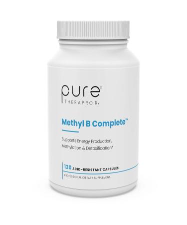Pure TheraPro Rx Methyl B Complete - Optimal Methylated B Complex w/ Quatrefolic 5-MTHF (Folate), Methylcobalamin (B12), B2, B6, & TMG, Active B Complex Manufactured in The USA - (120 Vegan Capsules) 120 Count (Pack of 1)