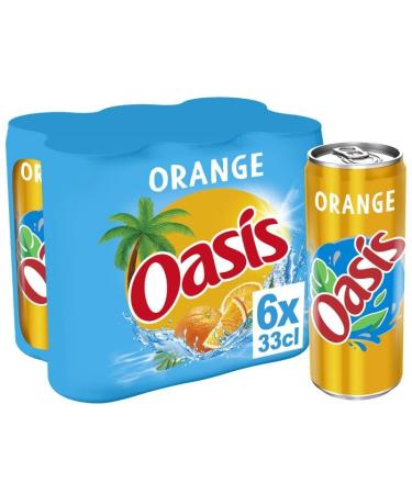 OASIS Orange Slim 6x33cl : rafra chissez vos pauses avec ces boissons fruit es l g res et pratiques- Lot De 1