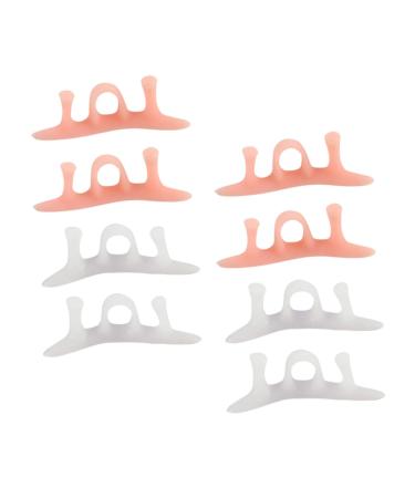 Nails Tools 4 Pairs Snail Splitter Hammer Straightener White Foot Protectors for Feet Bunion Pads Valgus Bunion Spacers Reliable Straightener Protector Pedicure Tool
