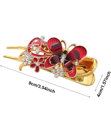 Hair Clip Elegant Delicate Wear Resistance Stylish For Styling Rhinestone(Red) - Buy Online on GoSupps.com