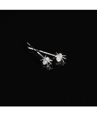 Minkissy 1 Pairs of Spider Bobby Pins Sliver Rhinestone Spider Hair Pins Funny Crystal Spider Hair Clips for Women Girls - Buy Online on GoSupps.com