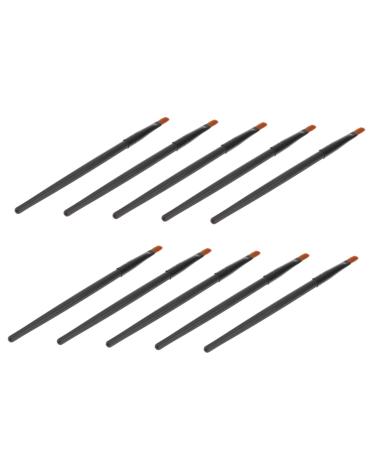 BIUDECO 10pcs Nose Shadow Brush Creme Blush Eye Makeup Eyeliner Blush Cream Blush Brush Black Wooden Handle