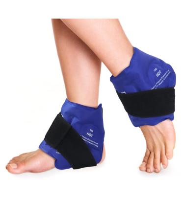 Newgo ankle ice bag for pain relief reusable hot and cold therapy gel ice cold for foot injuries ankle swelling sprains after operations (blue-2 pieces)