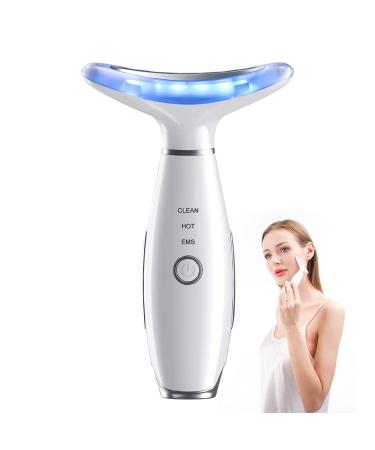 Facial Massager Tool for Face Neck, Face Sculpting Tool, Vibration Facial Massage Device, 3 Massage LED Heat Modes for Firming Anti Wrinkles Lift and Skin Care White