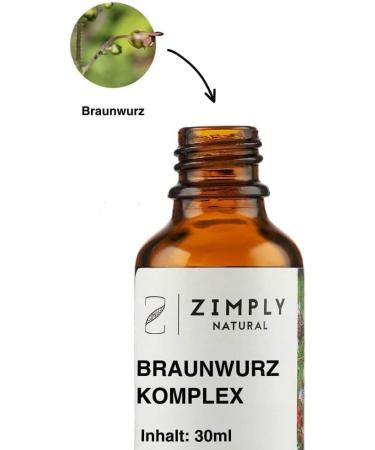 ZIMPLY NATURAL Brunwurz Complex 100% Plant Remedy Scrophularia Nodosa Natural Soft Vegan 30 ml - Buy Online on GoSupps.com
