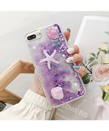 Miagon Liquid Quicksand Case for Xiaomi Mi 10T Glitter Floating Sparkle Bling Transparent 3D Cute Case Starfish Purple Xiaomi Mi 10T Starfish Purple
