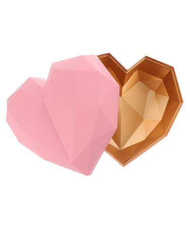 KOMBIUDA Heart Shaped Box Bridesmaid Wedding Favor Boxes Party Holder With Cover Miss 18X18X12CM Pink