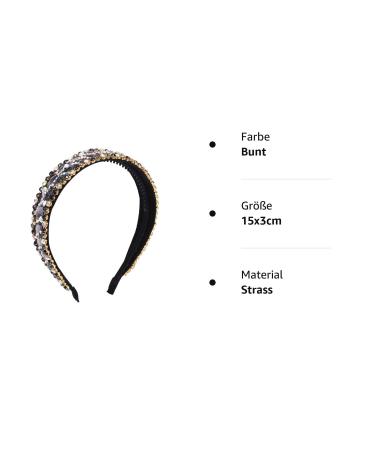 Lurrose Baroque Rhinestone Headband for Women | Wide Elastic Stretch Hair Accessories | International Shipping - Buy Online on GoSupps.com